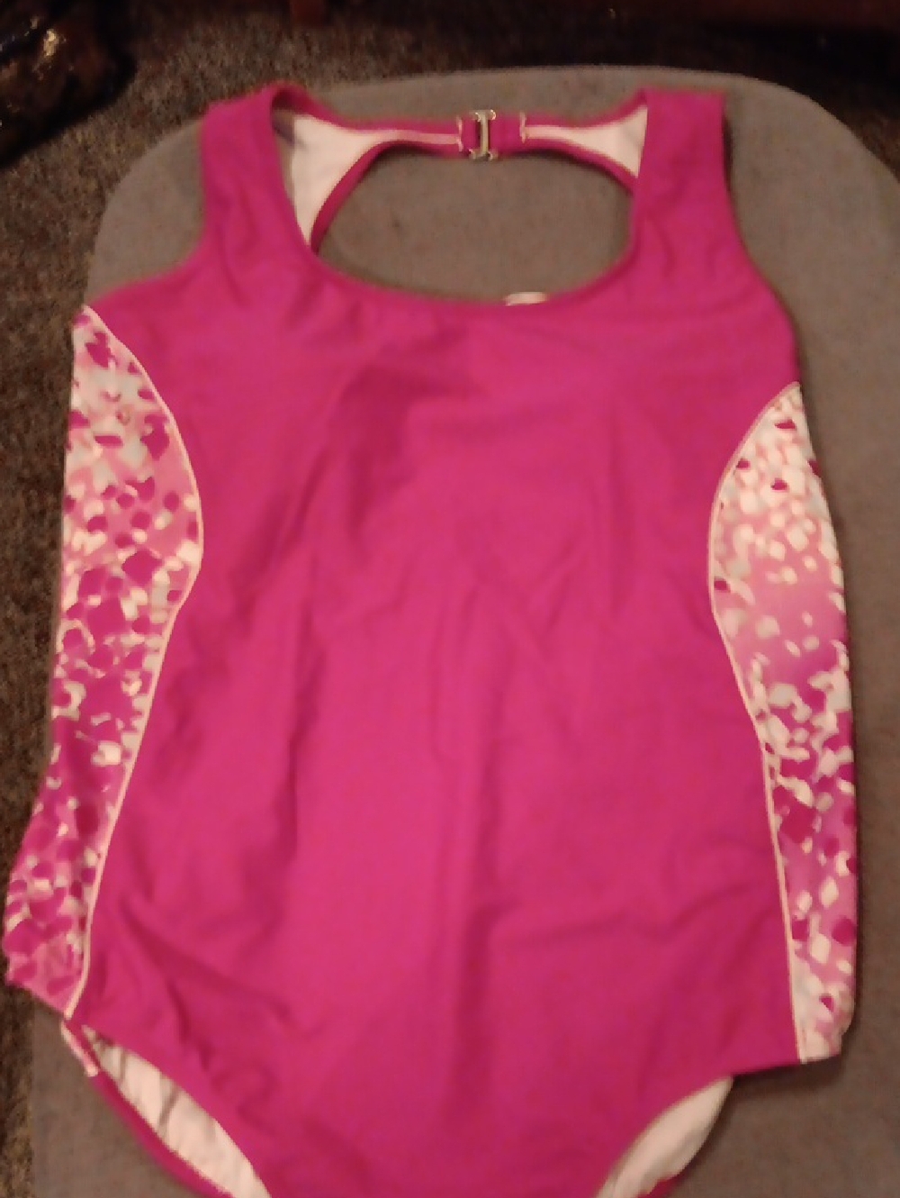 Catalina Pink One-Piece Swim Suit with Patterned Side Panels
